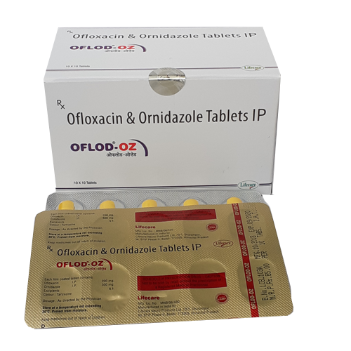 Product Name: Oflod OZ, Compositions of Oflod OZ are Ofloxacin & Ornidazole Tablets IP - Lifecare Neuro Products Ltd.