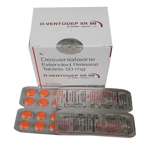 Product Name: D Ventodep XR, Compositions of D Ventodep XR are Desvenlafaxine Extended Release Tablets 50mg - Lifecare Neuro Products Ltd.