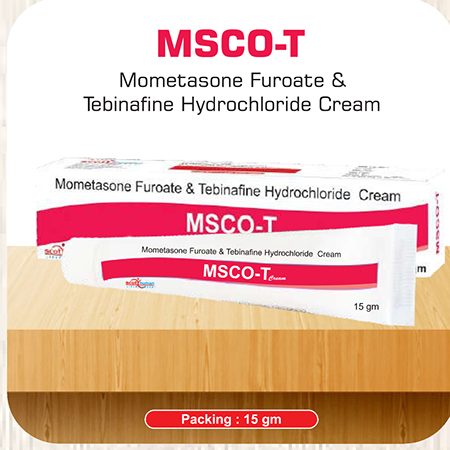Product Name: Msco T, Compositions of Msco T are Mometasone Furoate & Tebinafine Hydrochloride cream - Scothuman Lifesciences