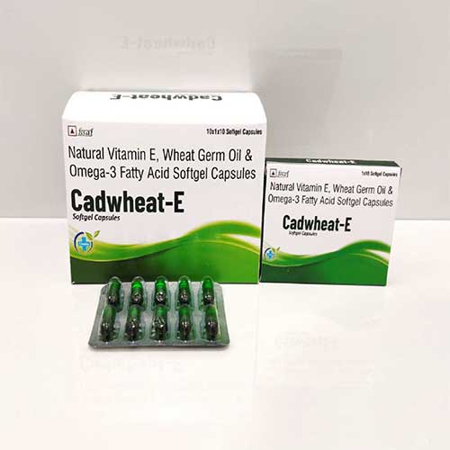 Product Name: Cadwheat, Compositions of Cadwheat are Natural  Vitamin E,Wheat Germ Oil & Omega 3 Fatty Acid Softgel Capsules - Caddix Healthcare