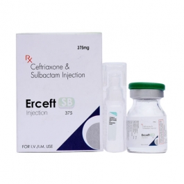 Product Name: Erceft SB, Compositions of Erceft SB are  Ceftriaxone 250mg + Sulbactam 125mg  - Ernst Pharmacia