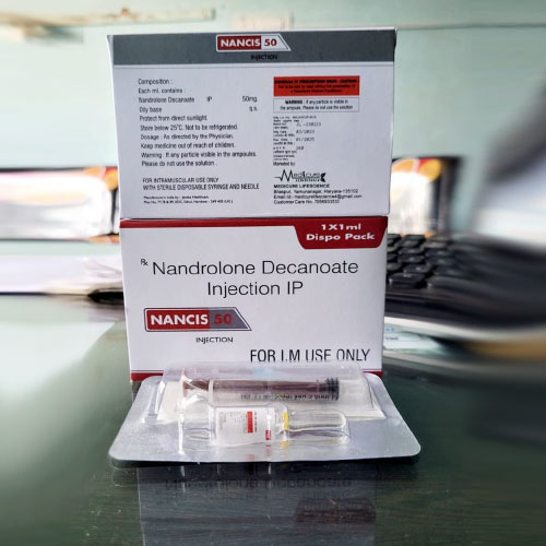 Product Name: NANCIS 50, Compositions of NANCIS 50 are Nandrolone decanoate Injection IP - Medicure LifeSciences