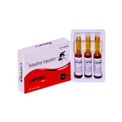 Product Name: CAPTHER, Compositions of CAPTHER are Arteether Injection - ISKON REMEDIES