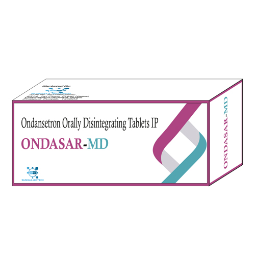 Product Name: Ondasar MD, Compositions of Ondasar MD are Ondansetron Orally Disintegrating Tablets I.P - Sushma Biotech
