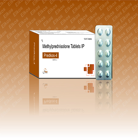 Product Name: Predkos 4, Compositions of Predkos 4 are Methylprednisolne Tablets IP - Elkos Healthcare Pvt. Ltd
