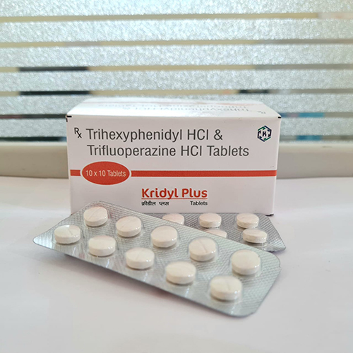 Product Name: Kridyl Plus, Compositions of Kridyl Plus are Trihexyphenidyl HCL & Trifluoperazine HCL Tablets - Kriti Lifesciences