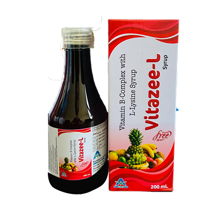 Product Name: Vitazee L, Compositions of Vitazee L are Vitamin B Complex with L-Lysine Syrup - Amzy Life Care