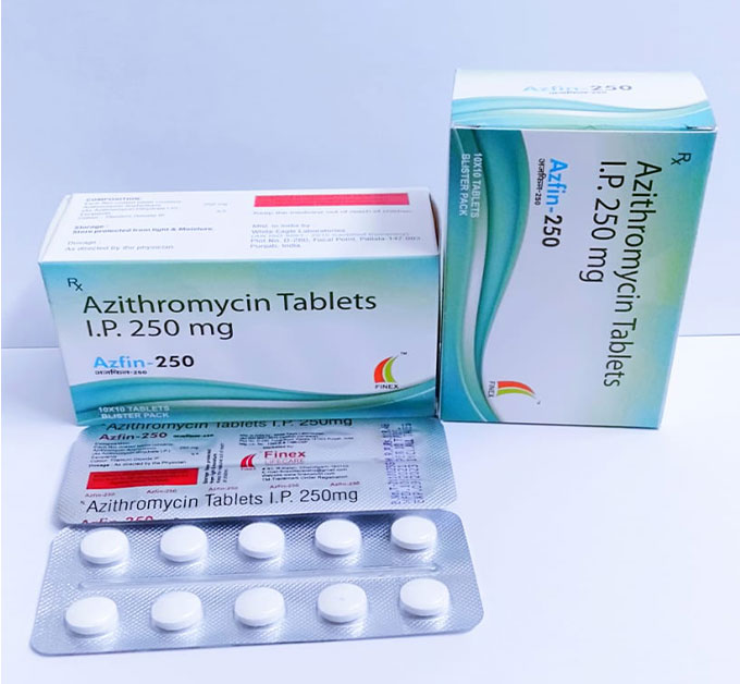 Product Name: Azfin 250, Compositions of Azfin 250 are Azithromycin - Finex Lifecare