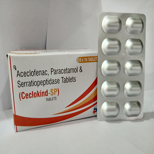 Product Name: Ceclokind SP, Compositions of Ceclokind SP are Aceclofenac, Paracetamol & Serratiopeptidase Tablets - Paraskind Healthcare