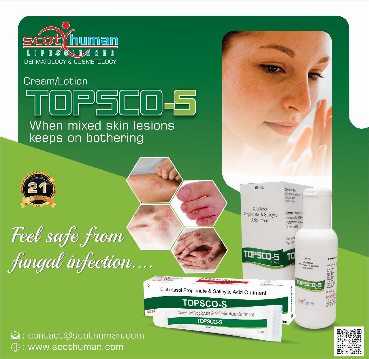 Product Name: TopSco S, Compositions of TopSco S are Clobestol propionate and Salicylic Acid Ointment - Pharma Drugs and Chemicals