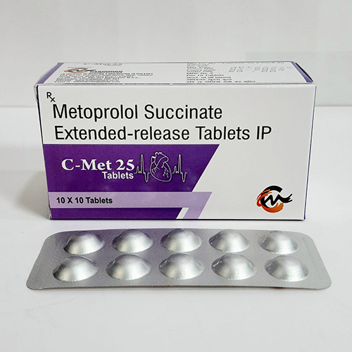 Product Name: C Met 25, Compositions of C Met 25 are Metoprolol Succinate Extended-release Tablets IP - Cardimind Pharmaceuticals