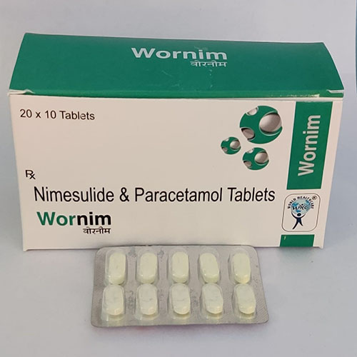 Product Name: Wornim, Compositions of Wornim are Nimesulide & Paracetamol Tablets - WHC World Healthcare