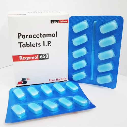Product Name: Regymol 650, Compositions of Regymol 650 are Paracetamol Tablets IP - JV Healthcare