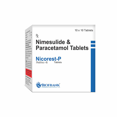 Product Name: Nicorest P, Compositions of Nicorest P are Nimesulide & Paracetamol Tablets  - Biofrank Pharmaceuticals (India) Pvt. Ltd