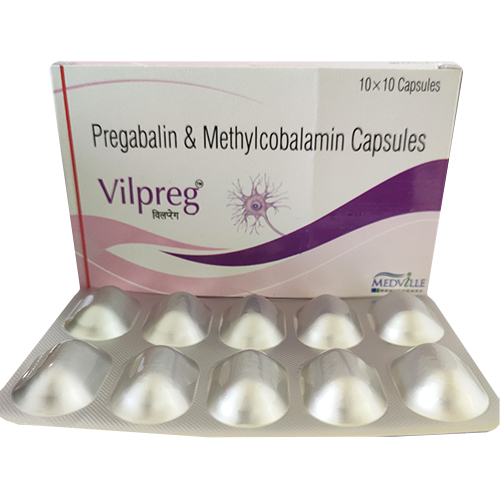Product Name: Vilpreg, Compositions of Vilpreg are Methylcobalamin & Pregabalin Capsules - Medville Healthcare