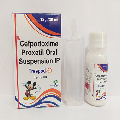 Product Name: Treepod 50, Compositions of Treepod 50 are Cefpodoxime Proxetil Oral Suspension IP - Healthtree Pharma (India) Private Limited