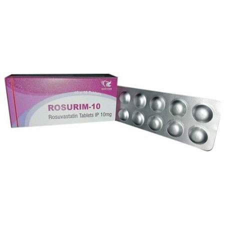 Product Name: Rosurim 10, Compositions of Rosurim 10 are Rosuvastatin Tablets IP 10mg - Rhythm Biotech Private Limited