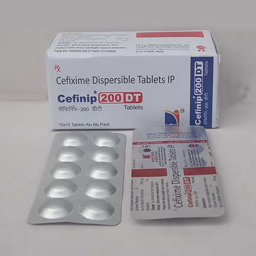 Product Name: Cefnip 200 DT, Compositions of Cefnip 200 DT are Cefixime Dispersible Tablets I.P. - Nova Indus Pharmaceuticals