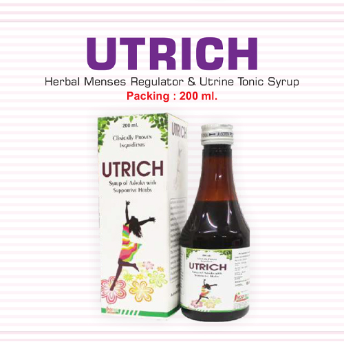 Product Name: Utrich, Compositions of Utrich are Herbal Menses Regular and Utrine Tonic Syrup - Pharma Drugs and Chemicals