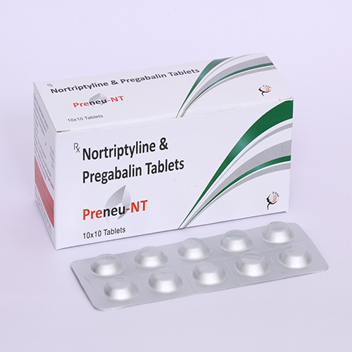 Product Name: PRENEU NT, Compositions of PRENEU NT are Nortriptyline & Pregabalin Tablets - Biomax Biotechnics Pvt. Ltd