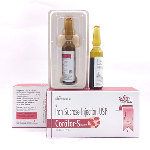 Product Name: Corafer S, Compositions of Corafer S are Iron Sucrose Injection USP - Arlak Biotech