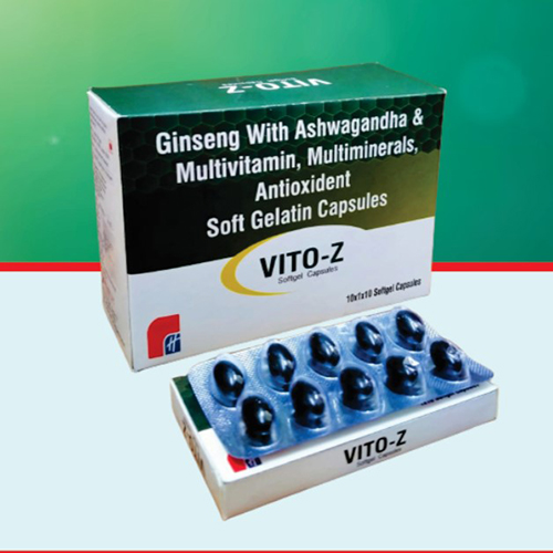 Product Name: VITO Z, Compositions of VITO Z are Ginseng With Ashwagandha & Multivitamin, Multiminerals, Antioxident Soft Gelatin Capsules - Healthkey Life Science Private Limited