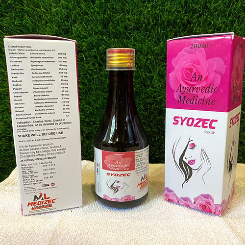 Product Name: Syozec, Compositions of Syozec are An Ayurvedic Medicine - Medizec Laboratories