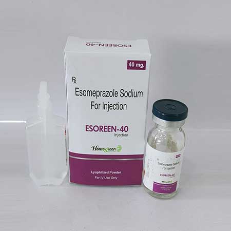 Product Name: Esoreen 40, Compositions of Esoreen 40 are Esomeprazole Sodium for Injection - Abigail Healthcare