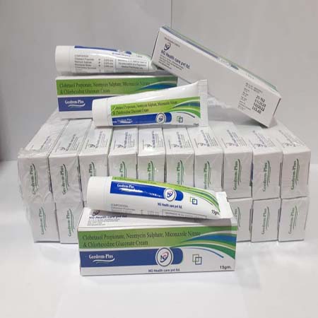 Product Name: Geedrem Plus, Compositions of Geedrem Plus are Clobetasol Propionate,Neomycin Sulphate ,Miconazole Nitrate & Chlorhexidine Gluconate Cream - NG Healthcare Pvt Ltd