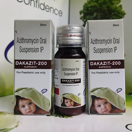 Product Name: Dakazit 200, Compositions of Dakazit 200 are Azithromycin Oral Suspension IP - Dakgaur Healthcare
