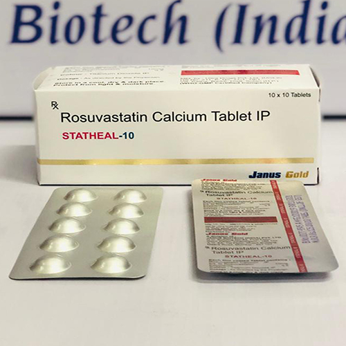Product Name: Statheal 10, Compositions of Statheal 10 are Rosuvastatin Calcium Tablet IP - Janus Biotech