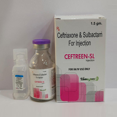 Product Name: Ceftreen Sl, Compositions of Ceftreen Sl are Ceftriaxone & sulbactom For Injection - Abigail Healthcare