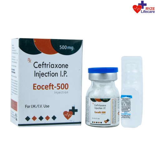 Product Name: Eoceft 500, Compositions of Eoceft 500 are Ceftriaxone Injection IP - Ryze Lifecare
