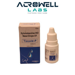 Product Name: Tizcold P, Compositions of Tizcold P are Xylometazoline HCI Nasal Drop IP - Acrowell Labs Private Limited