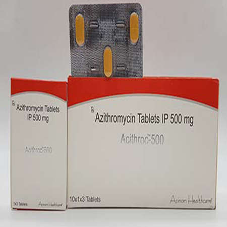 Product Name: Acithroc 500, Compositions of Acithroc 500 are Azithromycin Tablets IP 500 mg - Acinom Healthcare