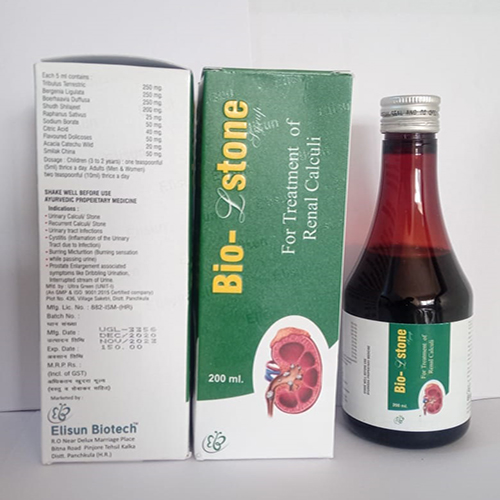 Product Name: Bio l stone, Compositions of Bio l stone are For treatment of Renal Calculi. - Elisun Biotech