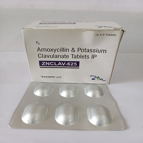 Product Name: ZNCLAV 625, Compositions of ZNCLAV 625 are Amoxycillin, potassium Clavulanate Tablets IP - Arlig Pharma