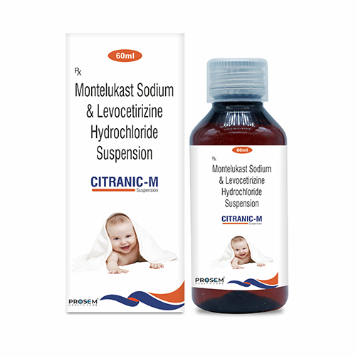 Product Name: Citranic m, Compositions of Citranic m are Montelukast Sodium & Levocetirizine Hydrochloride Suspension - Prosem Healthcare