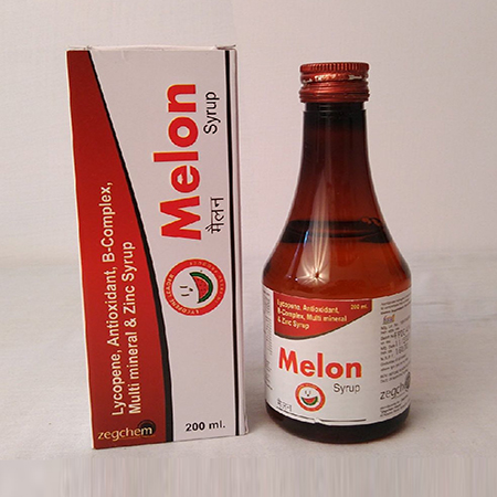 Product Name: Melon, Compositions of Melon are Lycopene,Antioxidant,B-Complex & Multimineral & Zinc Syrup - Zegchem