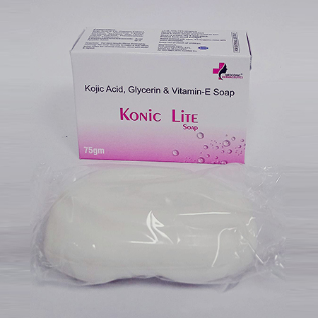 Product Name: Konic Lite, Compositions of Konic Lite are Kojic Acid ,Glycerin & Vitamin E Soap - Ronish Bioceuticals