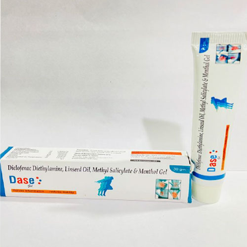 Product Name: Dase, Compositions of Dase are Diclofenac Diethylamine linseed oil methyl salicylate and menthol gel - Disan Pharma