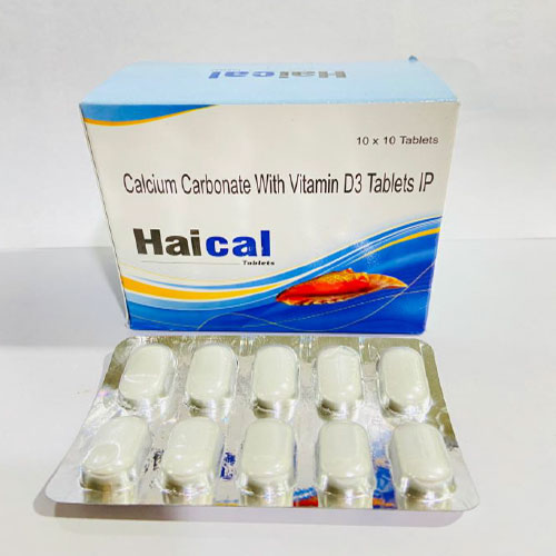 Product Name: Haical, Compositions of Haical are Calcium Carbonate With Vitamin D3 Tablets IP - Disan Pharma