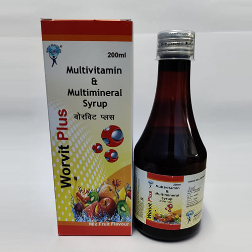 Product Name: Worvit Plus, Compositions of Worvit Plus are Multivitamin & Multimineral Syrup - WHC World Healthcare