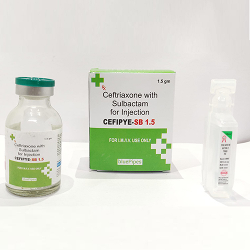 Product Name: CEFIPYE SB 1.5, Compositions of CEFIPYE SB 1.5 are Ceftriaxone with Sulbactam for Injection  - Bluepipes Healthcare