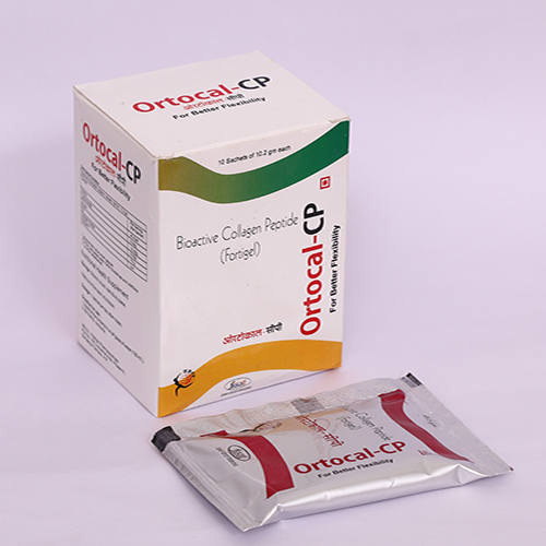 Product Name: ORTOCAL CP, Compositions of ORTOCAL CP are Bioactive Collagen Peptide - Biomax Biotechnics Pvt. Ltd