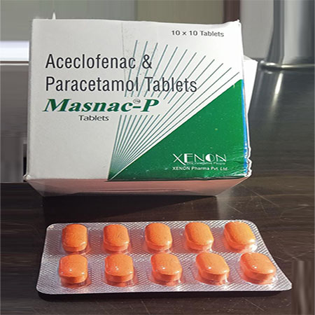 Product Name: Masnac P, Compositions of Masnac P are Aceclofenac & Paracetamol Tablets - Xenon Pharma Pvt. Ltd