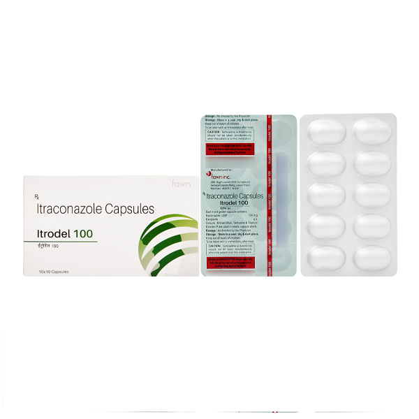 Product Name: ITROVIS 100, Compositions of ITROVIS 100 are Itraconazole 100 mg - Fawn Incorporation