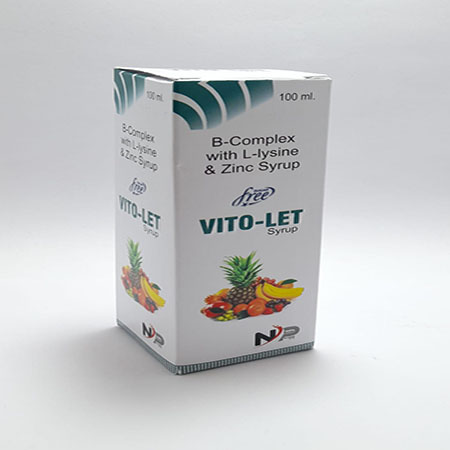 Product Name: Vito Let, Compositions of Vito Let are B-Complex with L-Lysine & Zinc Syrup  - Noxxon Pharmaceuticals Private Limited
