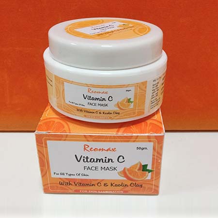Product Name: Vitamin C Face Mask, Compositions of Vitamin C Face Mask are With Vitamin C & Koolin Clay - Reomax Care