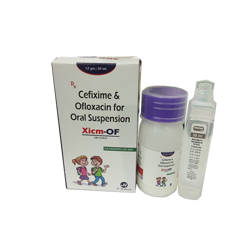 Product Name: XICM OF Dry Syrup, Compositions of XICM OF Dry Syrup are Cefixime 50 mg ofloxacin 50 mg Dry - JV Healthcare